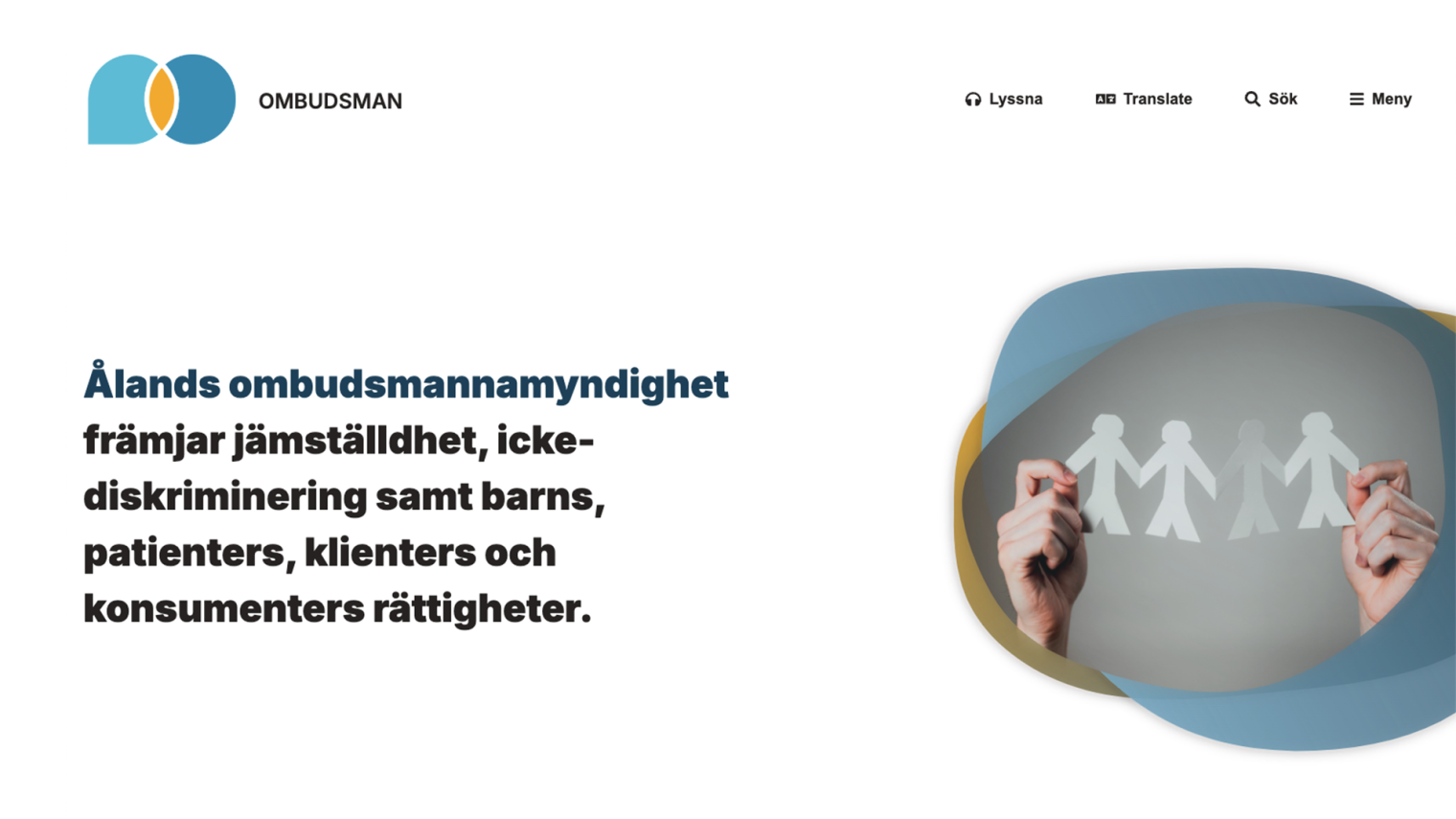 Skärmbild över ombudsman.ax