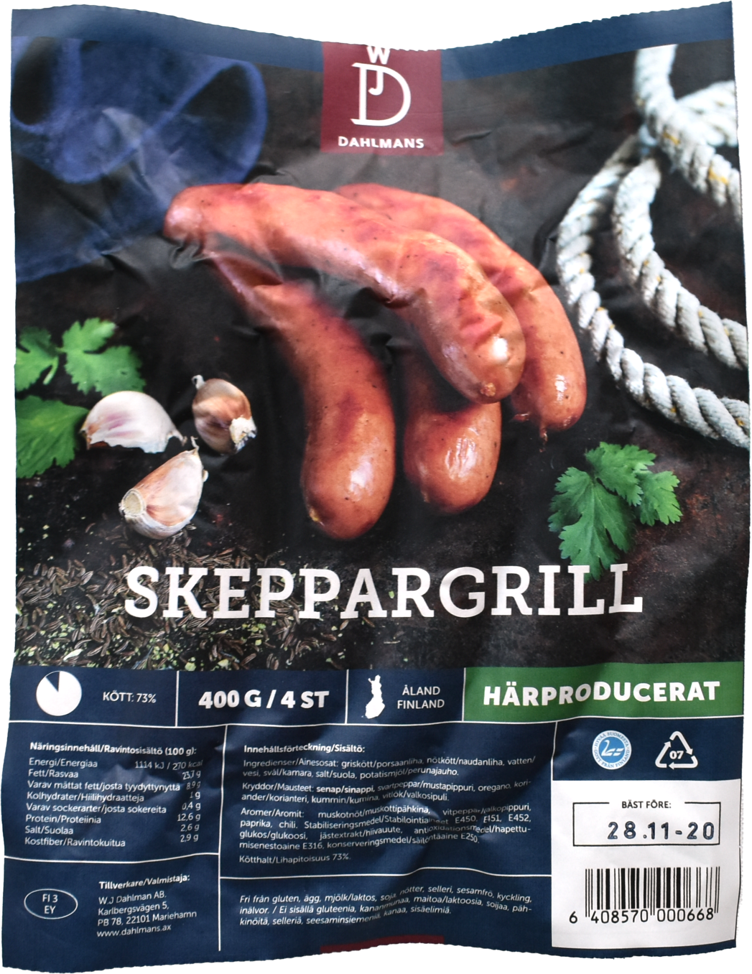 Dahlmans skeppargrill förpackning